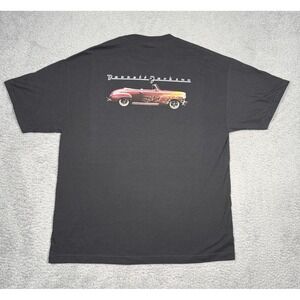 Official Barrett-Jackson T-shirt Mens XL Black Retro Chevy Flames Car Print‎